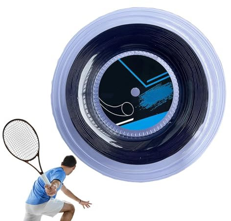 Cuerda de Tenis, 200 m, de poliéster de Alta Resistencia Que Absorbe los Golpes, líneas de sujeción de Raquetas Resistentes para competición, Entrenamiento, 9.0 x 9.0 x 1.57 Pulgadas, Verde