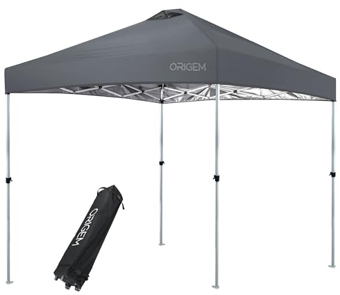 Origem Pavillon 3x3, Pop Up Faltpavillon wasserdicht stabil Winterfest,Partyzelt Gartenpavillon faltbar UV Schutz 50+,Höhenverstellbar,Tasche mit Rädern für Camping, Grill, Outdoor | Strand- und Strandpavillon, robust, für Garten, Veranstaltungen und Camping, schnelle Montage und Verwendung im Freien