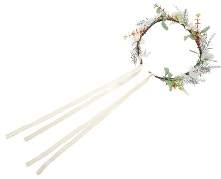 EXQUIMEUBLE Blumenkranz Für Haar Künstlich Blumenkrone Kopfbedeckung Accessoire Fee Wald Party Haarbänder Reifen Blumen Kopf Hochzeit Brautjungfer Blüte Dekoration Frühling Girlande Kranz