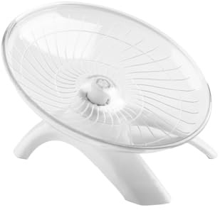 Bojueshaw Ruota silenziosa per criceti, disco volante per esercizi, ultra silenziosa, per siriani, porcellini d'India, cincillà, topi (bianco)