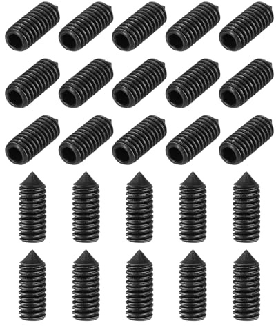sourcing map Gewindestifte mit Kegelspitze, M3 x 10 mm, Karbonstahl, Innensechskant-Gewindestifte für Badezimmerarmaturen, Reparatur, Möbel, DIY-Projekte, 60 Stück