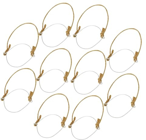 Alipis 10 Piezas Colgadores de Alambre para Tarros Asa de Yute Rústico y Inoxidable para Botes de Boca Regular Soporte para Decoración Solar y Jardín