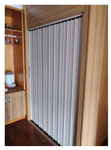 vikdörrar inomhus Dragdörr Anpassningsbar Invändig Dragspelsdörr I Aluminiumkarm, 32 X 80 28x80 48x80 24 X 80 36 X 80 60x80, Skjutdörrar Med Lås För Badrumsdörr, Vikdörrar(White,72x80in/183x203cm)