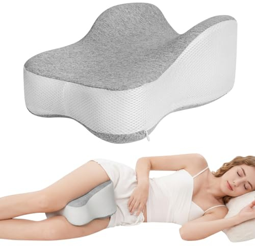 Kniekissen für Seitenschläfer, Ergonomisches Kniekissen OrthopäDisches | Beinkissen für Seitenschläfer mit Abnehmbarem, Waschbarem Bezug Verbessert die Schlafhaltung für RüCken-/HüFt-/Gelenk- Und