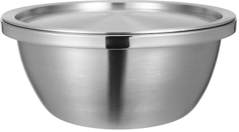 IWOWHERO Set Ciotole Multiuso in Acciaio Inox 304 da 24 Cm con Coperchio, Contenitori da Cucina per Mescolare, Servire e Conservare Alimenti, Adatti per Uso Domestico e Ristorazione