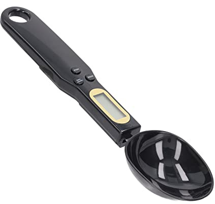 ERYUE Cuchara Digital Negra para Báscula de Alimentos con Pantalla Electrónica para Cocina, Báscula de Cuchara Pesaje Gran Capacidad Medición Ingredientes, Material ABS