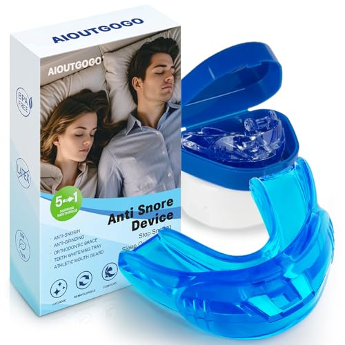 Anti Snoring Devices - 2 Pcs Effective Anti Snoring Mouthpiece,Multifunctional Snore Stopper, Ready to Use - Anti Snoring Mouthpiece to Reduce Snoring,Travel and Home Use(Blue)