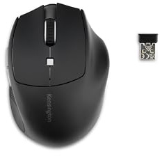 Kensington Pro Fit Ergo MY435 EQ - Ratón inalámbrico, se adapta a manos de tamaño pequeño a mediano, botones programables, botones de clic silencioso, conexión Bluetooth 5.0 y 2.4 GHz, color negro