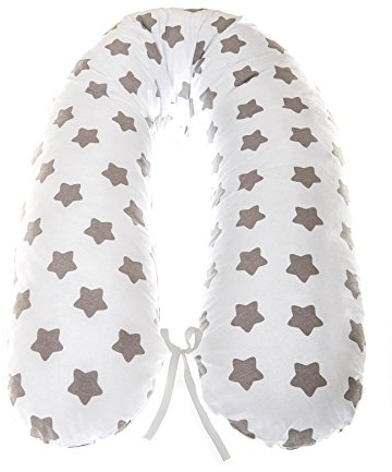 EMI&SAM Stillkissen 190cm Bezug Lagerungkissen Stillkissenbezug Ersatzbezug 190 cm (10. Laubkuchen Grau)