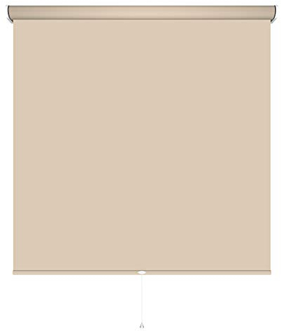 Rollo Springrollo Mittelzugrollo 14 Farben Breite 62 bis 202 cm Länge 180 cm Bedienung Mittelzug Stoff blickdicht lichtdurchlässig Fenster Sonnenschutz Blendschutz (102 x 180 cm / Cream, Beige)