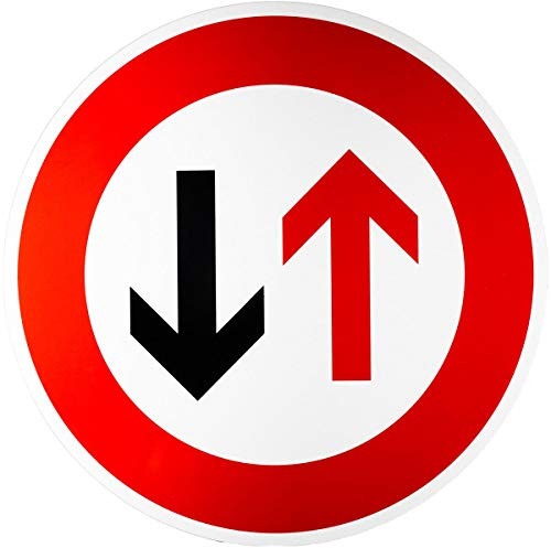 ORIGINAL Verkehrszeichen 208 * Vorrang des Gegenverkehrs * Verkehrsschild Schild Strassenschild Schilder StVO Straßenzeichen mit RAL Gütezeichen 600 mm 60 cm Pfeil rot schwarz Fahrverbot