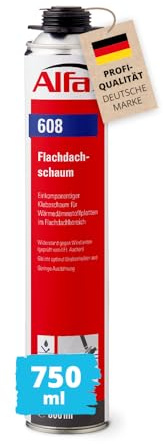Alfa Flachdachschaum 1K 800 ml – Klebeschaum für Wärmedämmstoffplatten | Profi-Qualität - Einkomponentiger Klebeschaum für Wärmedämmstoffplatten - gleicht Unebenheiten aus - zusätzliche Wärmedämmung