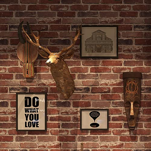 Okydoky 44x1000cm ROT Stein Mauer Selbstklebende Tapete, Ziegelstein Backstein, Möbelaufkleber Wandsticker, Steintapete Vinyl Wandaufkleber, Geeignet für Wohnzimmer, Küche, Schlafzimmer, etc,QZ-RD-10