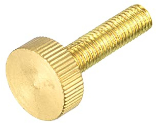 sourcing map Knurled Thumb Screws, M8x35mm Flat Brass Bolts Grip Knobs Fasteners for PC, Electronic, Mechanical
