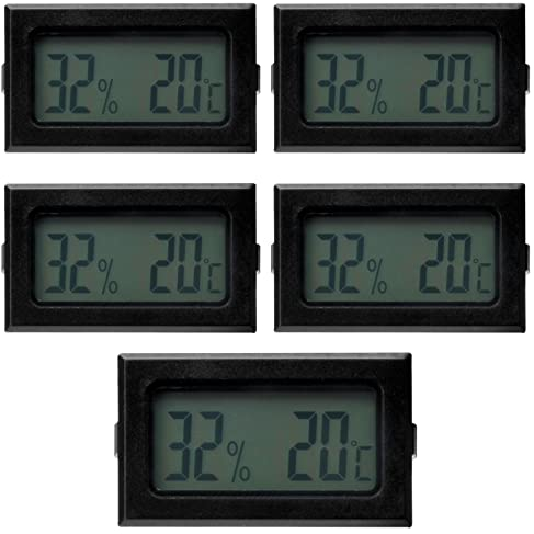 5 Piezas Mini Termómetro Higrómetro Digital, Termómetro interior del higrómetro Mini LCD Digital Termómetro Higrómetro Medición de Temperatura y Humedad del Casa Ambiente para Invernadero