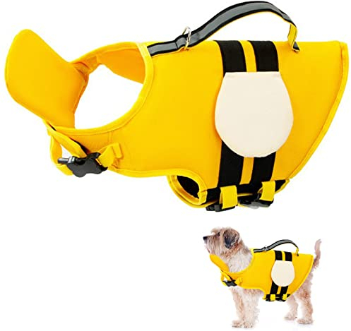 Hundeschwimmweste Einstellbare, XiXiRan Schwimmweste für Hunde, Schwimmweste Hund mit Griff, Haustier Rettungsweste, Hundeweste Reflektierende, Rettungsweste Reflektierende Lifesaver Mit Auftrieb