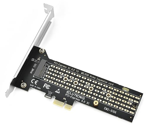 ELUTENG M.2 NVME zu PCIe 4.0 Adapter mit Blende, NVME SSD auf PCIe X1 Konvertierungsadapter für 2280/2260/2242/2230/22110 M.2 NVMe SSD