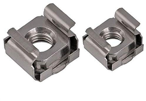 50pcs Cage Nuts Card Floating Nuts Square Rack Mount Cabinet Cage Nut (M4, SUS304)