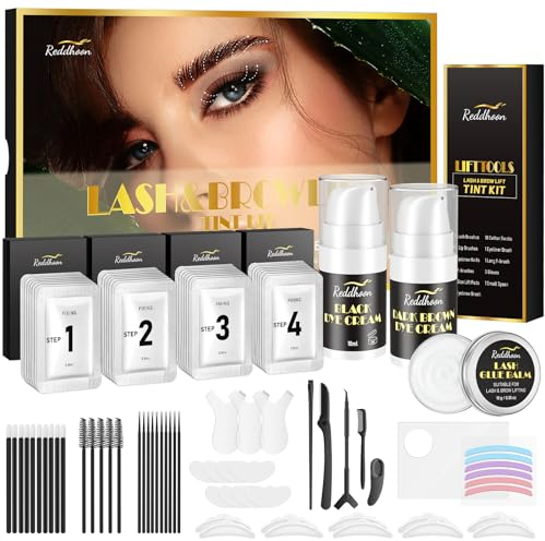 Lucoss 2025 Kit Laminazione Ciglia e Sopracciglia con Tinta Nera e Marrone,Laminazione Ciglia Kit Completo,Kit Laminazione Sopracciglia,Kit Brow Lift Lash Lift Kit,Tinta per Sopracciglia