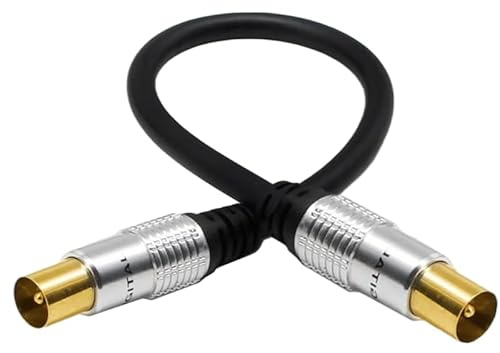 Cavo TV Coassiale, Cavo Coassiale Maschio-femmina da 30 Cm Placcato Oro da 9,5 Mm per Antenna TV Digitale, Prolunga Cavo Satellitare Ricevitore Satellitare HDTV