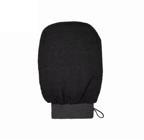 Exfoliating Mitt Dual-Sided Deep Clean Exfoliating Scrubbing Gloves for Body Shower Gloves SPA Exfoliating Mitts Scrubs Away Ingrown Hair and Dead Skin for Women and Men (Black)