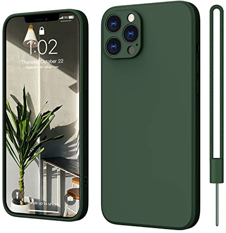 ElestBela für iPhone 12 Pro Max Hülle Silikon Case, Handyhülle für iPhone 12 Pro Max Ultra Dünn Slim mit Microfiber, Kratzfeste Rundumschutz Case Schutzhülle Hülle Grün