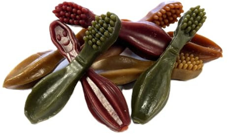 10 x Medium Toothbrush Vegetarian Dog Treats Chews 100% Meat-Free 100% Natural Vegetable Toothbrushes DCP