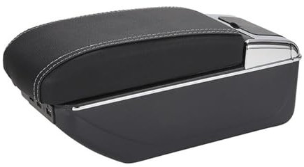 reposabrazos de coche Compatible Con Seat Para Ibiza 6j 6L 2010-2020 Caja Reposabrazos Para Automóvil Almohada Pasamanos Caja Almacenamiento De Consola Central Giratoria Con Portavasos Cenicero(B Whit