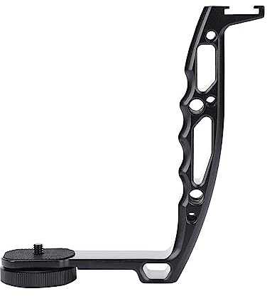 L Shaped Gimbal Grip, Aluminum Alloy L Bracket Extended Single Handle Grip for Crane 2 Ronin S Gimbal Handheld Gimbal Stabiliser Arm Desk Mount Stand