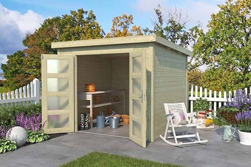 Buttercup Farm Zambezi 3-Log Cabin, Wooden Garden Room, Timber Summerhouse, Home Office - L270 x W224.6 x H210.9 cm