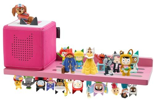 Gieanoo für Toniebox Regal,für Tonie Regal Mädchen für Kreative 30-36 Figuren Kiefer Holz Rosa Tonies Regaling Magnetisch für Kinderzimmer,Babyzimmer