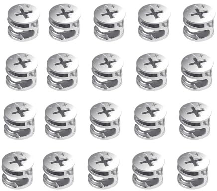 20 PCS Raccords de Meubles Excentriques en Alliage de Zinc, Ferrure d'assemblage, Roues à Cames Durables pour Assemblage de Meubles, Accessoires de Qualité pour Armoires, Tiroirs et Commodes