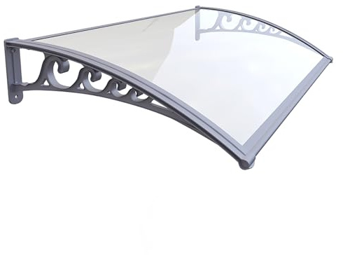 Marquesina para Puerta De Entrada,Toldo De Entrada De Puerta Delantera De Policarbonato,Marquesinas Exterior para Puertas Y Ventanas,Protección UV Lluvia Nieve(W60*80cm/23.6 * 31.5in)