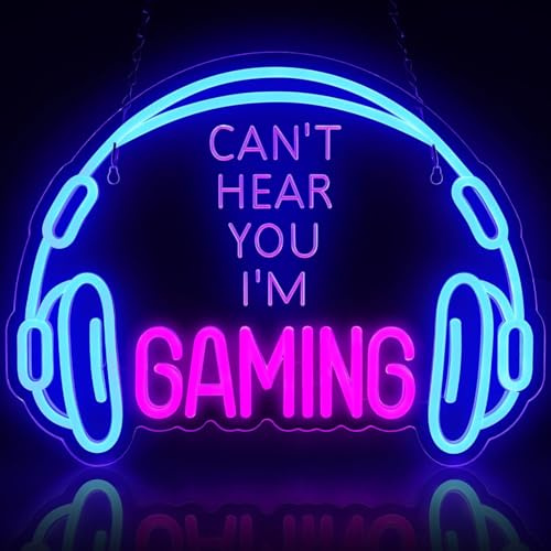Creative gift for gamers – Can't hear you, I'm playing a game LED neon sign, a birthday surprise for men/boyfriends/dads, a desktop or wall decoration for game rooms.
