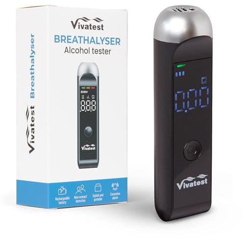Viva Test Alcohol Breathalyzer Tester UK - Mg/Ml Test Alcohol Testing Kits – Easy to Use DIY Home Breathalyzer Ideal for Travel, Drivers – Highly Accurate and Easy Reading – 3 Colour Coded Limits