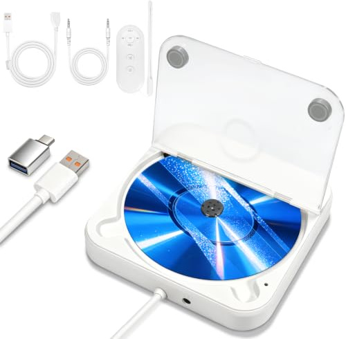 Reproductor de CD para coche, reproductor de CD externo universal con puerto USB, puerto AUX, controlador adicional, unidad de CD compatible con radio de coche Android, compatible con ordenador