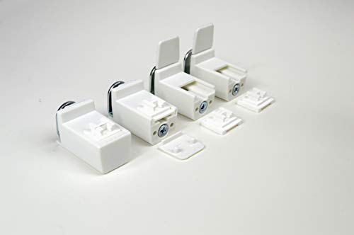 Home-Vision Plisse-Rollo Easyfix Montage ohne Bohren Zubehör Pleatfix - Halterungen Set / 4 Stück Plissee Jalousie mit Klemmfix Sonnenschutzrollo Seitenzugrollo Faltrollo Klemmträgern für Fenster Tür