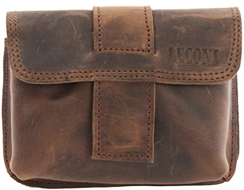 LECONI Gürteltasche Bauchtasche Leder Hüfttasche Handytasche Ledertasche für Damen & Herren Rindsleder 16x10x6cm LE9005