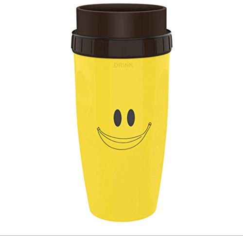 A person who loves lifeMahjong cup without lidstraw cupportable anti-spill creative water cup (yellow)