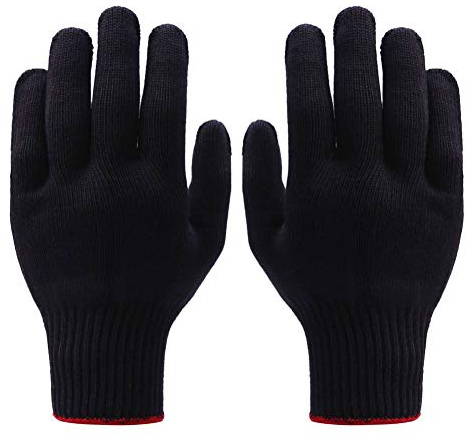 kuou 2 Paar professionelle hitzebeständige Handschuhe, Verwendung für Haarstyling, Lockenstab und Lockenstab und für die meisten Handgrößen (schwarz)