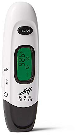 School Health - No Touch Infrared Thermometer, for Kids and Adults, Color-Coded Fever Guidance, Fast, Reliable, and Accurate Results, FSA and HSA Eligible