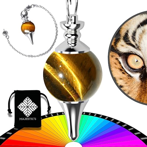 Pendule divinatoire de Radiesthésie en ŒIL DE TIGRE – Pendule Sephoroton en Pierre d’Œil de Tigre Naturelle – 14 GR [Satisfait ou Remboursé]