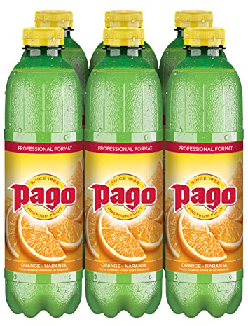 Zumos Pago Clásicos- Néctar de Naranja a partir de concentrado con vitamina C. Pack 6 x 1L