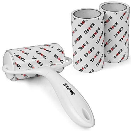 Duronic ROLL1X2 Fusselrolle, Tragbarer Fusselentferner | Kleiderrolle gegen Tierhaare, Mit ergonomischem Griff, Inkl. 2 Kleberollen, Für Polstermöbel, Wäsche und Fellpflege geeignet