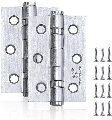 2 Pcs Door Hinges 75 mm Chrome Door Hinges Ball Bearing External Door Hinge Internal Heavy Duty Outdoor Hinges for Wood