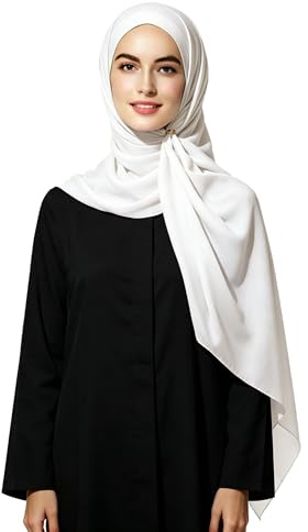 Lina & Lily Bubble Crepe Chiffon Damen Muslim Hijab Kopftuch Schal Turban, Stoff Leicht Undurchsichtig