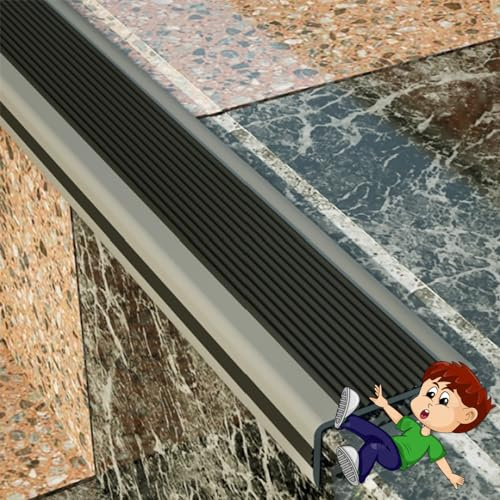 Nez De Marche Caoutchouc Nez De Marche Profilé Pour Nez De Marche Profil D’angle Autoadhésif Pour Les Bords D'escalier Extérieurs Ou Intérieurs Profilé D'escalier ( Color : Black , Size : 5*2.5CM_1.1M