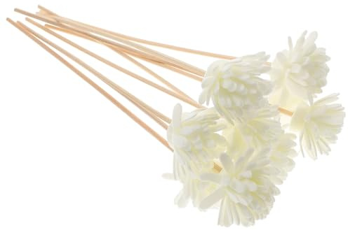 TOPPERFUN 10 Pack Chrysanthemum Aroma Diffuser Reeds Natural Rattan Diffuser Sticks for Essential Oil Diffusers No Flame Room Fragrance Refills for Home Office Bedroom Bathroom Decor