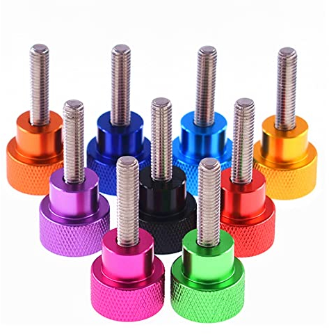 Sterngriffe,Rändelmuttern mit Innengewinde, M6 M8 Bunte Rändelschraube Aluminium Rändelkopfgewinde Rändelschrauben von Hand festziehen (Farbe: Rot, Größe: 50 mm_M6 2 Stück) (Color : Oranje, Size : 5