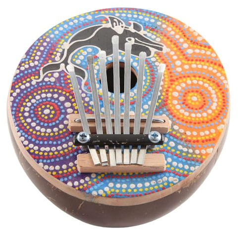 iFutniew 7 Tasten stimmbar Kokosnuss Mbira tragbare Kalimba verstellbare Finger Daumen Piano Musikinstrument einfach zu bedienen